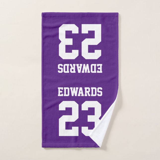 Custom Sports Numbered With Name Hand Towel (Hand Towel)