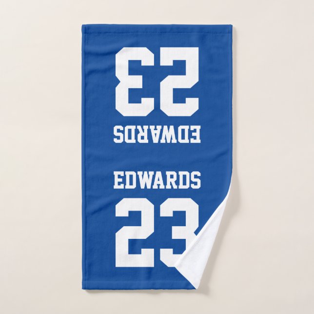 Custom Sports Numbered With Name Hand Towel (Hand Towel)