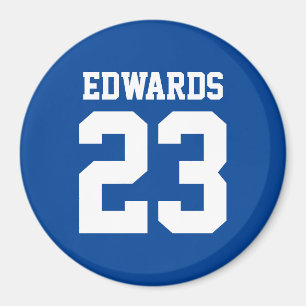 Custom Sports Numbered With Name Magnet