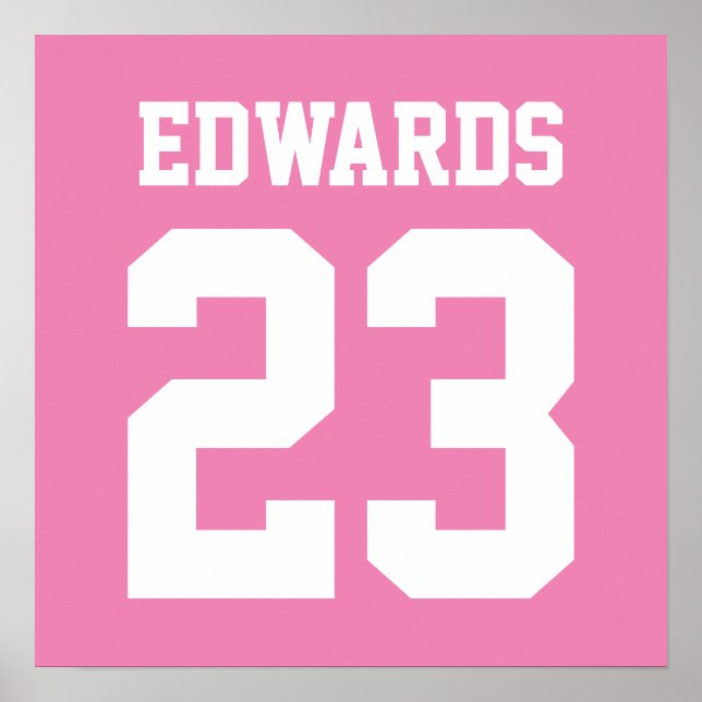 Custom Sports Numbered With Name Poster (Front)