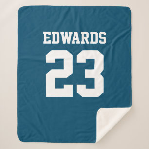 Custom Sports Numbered With Name Sherpa Blanket