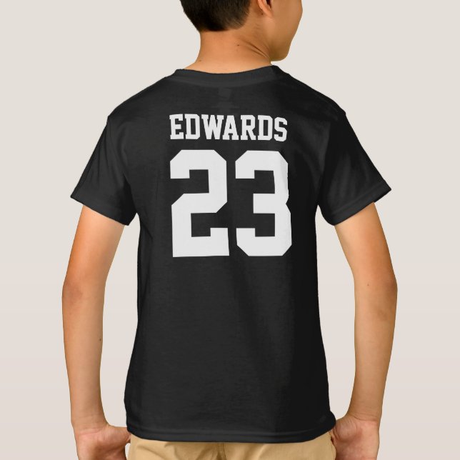 Custom Sports Numbered With Name T-Shirt (Back)