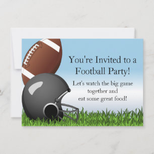Custom Sports Party Football Game Helmet/Ball Invitation