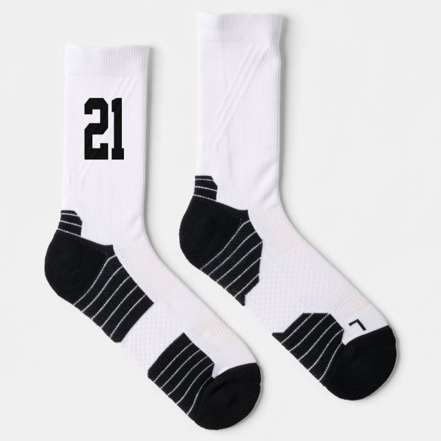 Custom Sports Player Personalised Jersey Number Socks (Right)