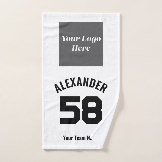 Custom Sports Team Logo, Team & Player Name  Hand Towel (Hand Towel)