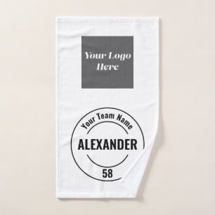 Custom Sports Team Logo, Team & Player Name  Hand Towel