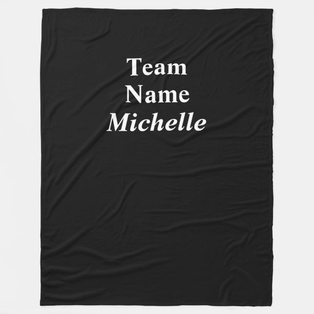 Custom Sports Team Name Fleece Blanket (Front)