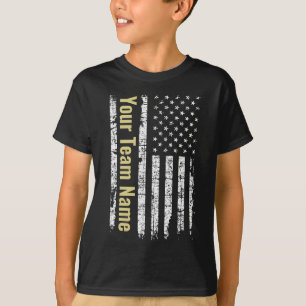 Custom Sports Team Name Jersey with American Flag T-Shirt