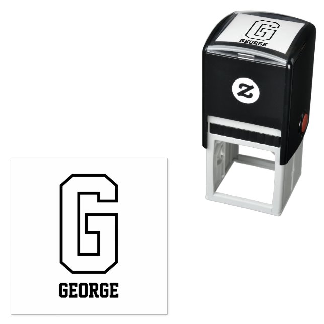 Custom Sporty Personalised Monogram Self-inking Stamp (In Situ)