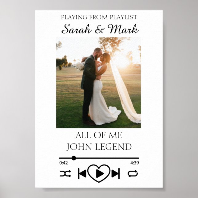 Custom Spotify Music Photo Anniversary Print (Front)