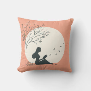 Custom Spring Aesthetic   Peaceful Girl Reading  Cushion