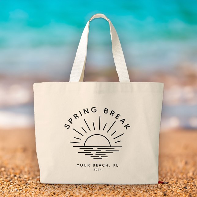 Custom Spring Break Summer Girlfriend Trip Large Tote Bag (Celebrate your girl squad's getaway! )