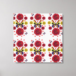 Custom Spring Butterfly Floral Gift Canvas Print