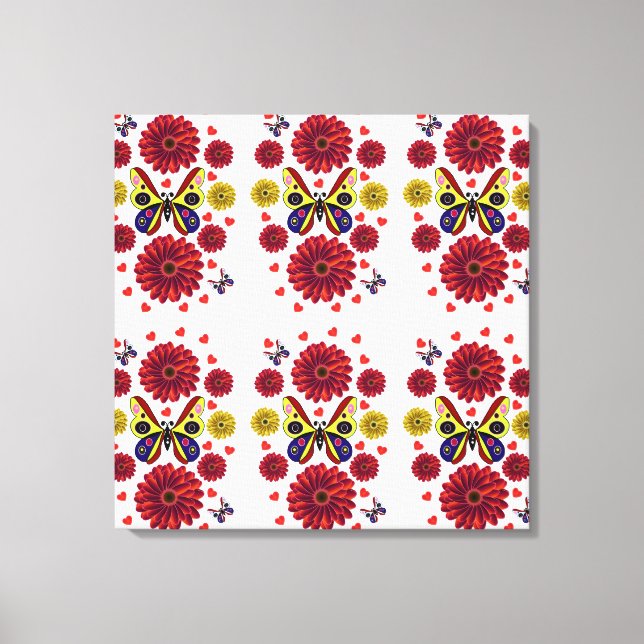 Custom Spring Butterfly Floral Gift  Canvas Print (Front)