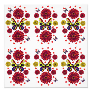 Custom Spring Butterfly Floral Gift Photo Print