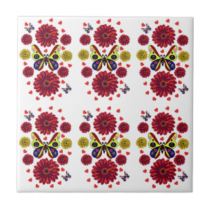Custom Spring Butterfly Floral Gift Tile