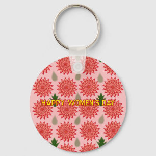 Custom Spring Flower Women's Day PatWrapping Paper Key Ring