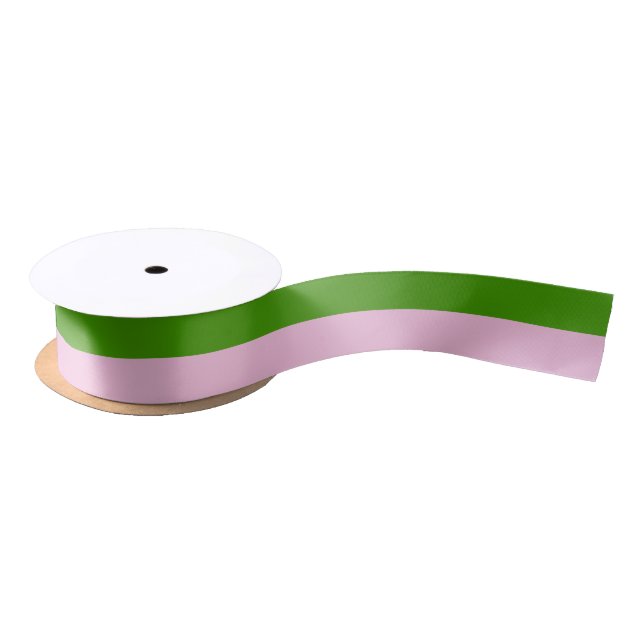 Custom Spring Green and Cotton Candy Pink Satin Ribbon (Spool)