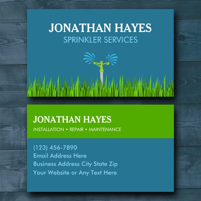 Custom Sprinkler Services Business Card (Creator Uploaded)