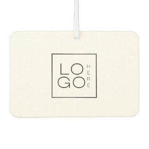 Custom Square Business Logo Minimalist Plain White Car Air Freshener