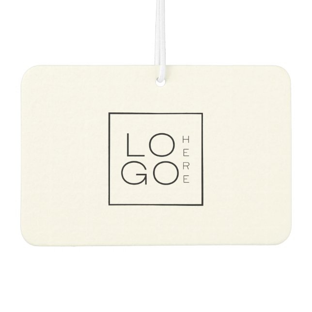 Custom Square Business Logo Minimalist Plain White Car Air Freshener (Front)