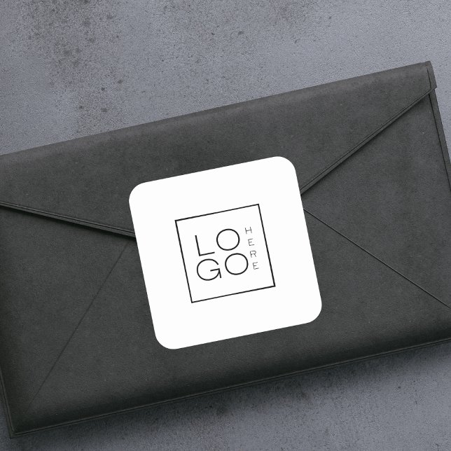 Custom Square Business Logo Minimalist Plain White Sticker (Creator Uploaded)