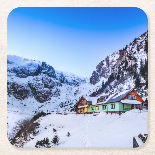 Custom Square Coasters Malaiesti, Bucegi mountain (Front)