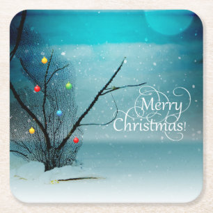 Custom Square Coasters - Merry Christmas