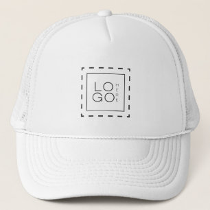 Custom Square Company Business Logo Minimal Plain Trucker Hat
