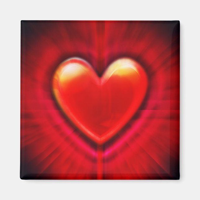 Custom square Magnet blood red goth heart (Front)