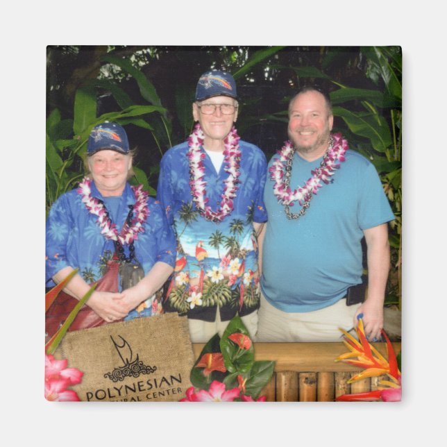 Custom Square Magnet, Photo Hawaii Tourists Magnet (Front)