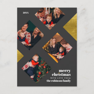 Custom Square Photo Gallery Christmas Holiday Postcard