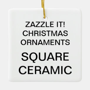 Custom Square Porcelain Christmas Tree Ornament