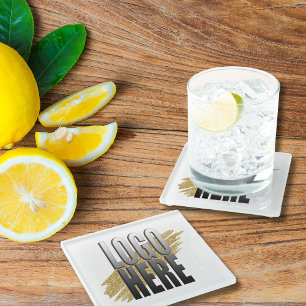 Custom Square Professional Corporate Logo Bulk Glass Coaster