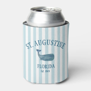 Custom St Augustine Florida Est Beach Whale Can Cooler