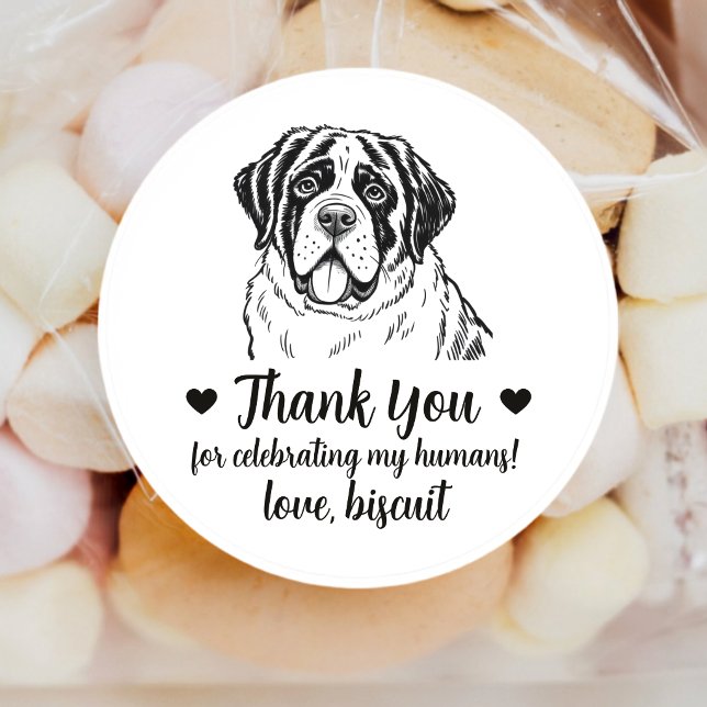 Custom St Bernard Dog Wedding Favour Stickers (Creator Uploaded)