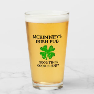 Custom St Patrick's Day Irish pub beer glasses