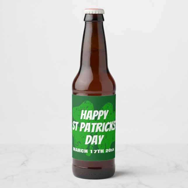 Custom St Patricks Day party beer bottle labels (Front)