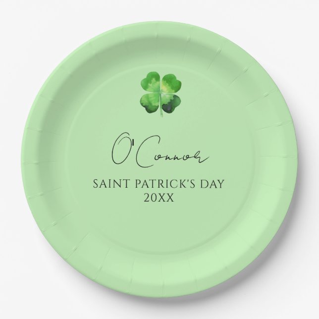 Custom St Patricks Day Party Paper Plate (Front)