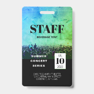Custom Staff All Access Concert Badge ID Badge