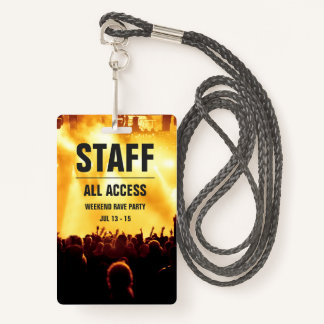 Custom Staff | All Access Concert Pass Badge ID Badge