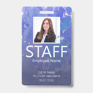 Custom Staff Barcode Event Violet Badge ID Badge