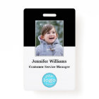 Custom Staff Employee Photo Name Logo Barcode ID