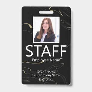 Custom Staff Event Marbling Badge ID Badge