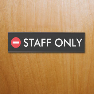 Custom Staff Only Modern Minimalist Office Door Sign