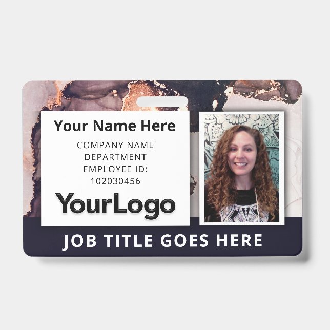 Custom Staff Photo ID Badge with Info (Front)