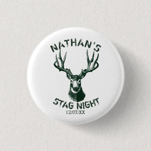 Custom Stag Night Antlers 3 Cm Round Badge