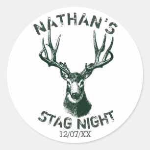 Custom Stag Night Antlers Classic Round Sticker