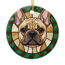 custom Stained glass effect DOG'S name Christmas