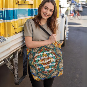Custom Stained Glass Mosaic Pattern Iranian Gifts Tote Bag
